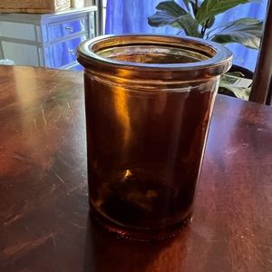 Vintage Glassnow 4 oz. Small Brown Glass Jar